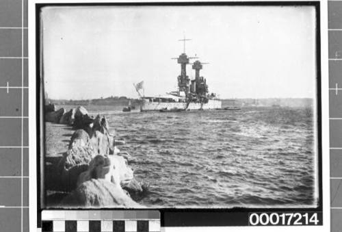 US Battleship WEST VIRGINIA off Cremorne Point, Sydney