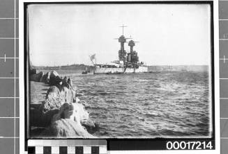 US Battleship WEST VIRGINIA off Cremorne Point, Sydney