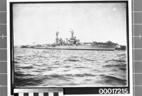 US Battleship at anchor in Sydney Harbour