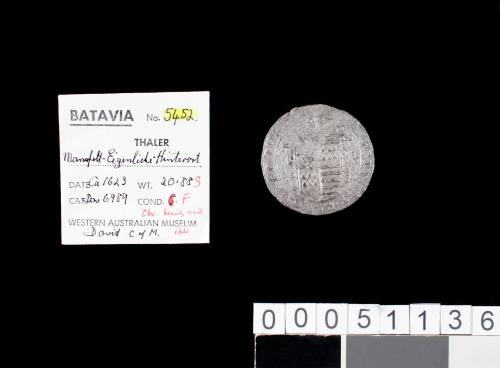 Thaler of David, Count of Mansfeld-Eigentliche-Hinterort, from the wreck of the BATAVIA