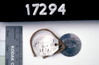 Military service identity discs belonging to Lieutenant Jean Enwall