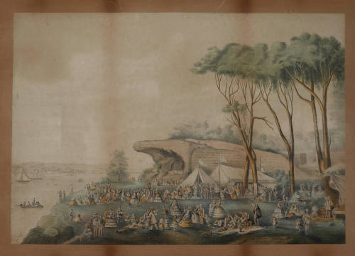 Picnic held at Lady [sic] Macquarie's Chair Sydney NSW in 1852