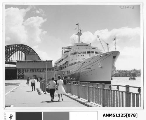 P&O passenger liner CANBERRA moored at Circular Quay, Sydney Harbour