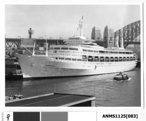 P&O liner CANBERRA moored at Circular Quay, Sydney Harbour